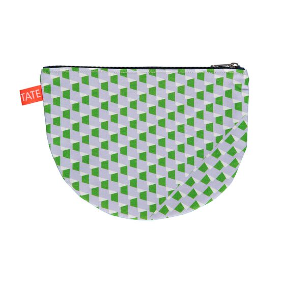 Laura Spring geometric purple and green pouch