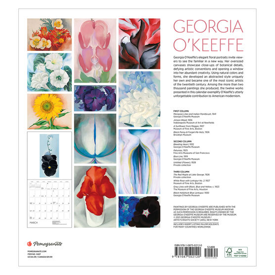 O'Keeffe 2022 wall calendar Books Tate Shop Tate