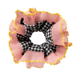 Gingham frilled scrunchie