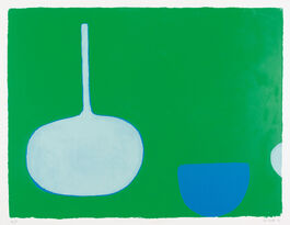 Scott: Bottle and Bowl, Blues on Green