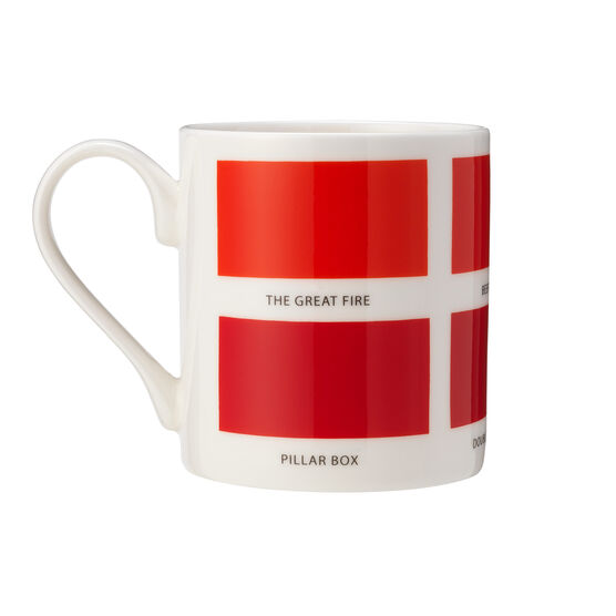 The Colours of London red mug back