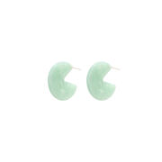 Mint coloured eco-resin curved earrings