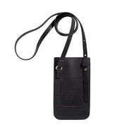 Recycled leather crossbody phone holder
