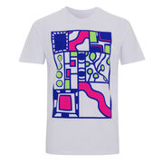 White T-Shirt (M) Pink Pattern - Kemi Telford 
