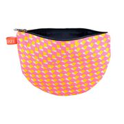 Laura Spring geometric pink and yellow pouch