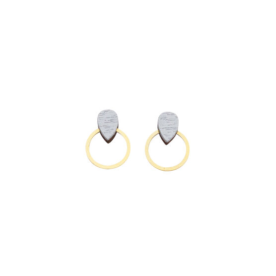 Raindrop hoop stud earrings