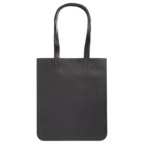 Recycled leather and pink Tate banner tote bag