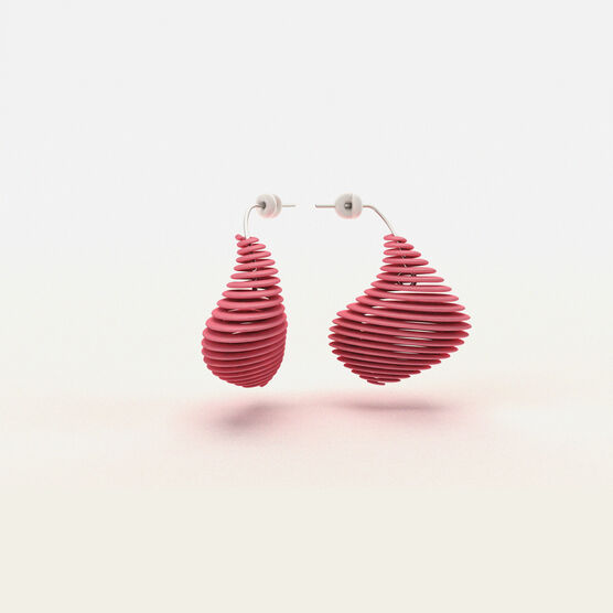 Pink Helix 3D printed earrings