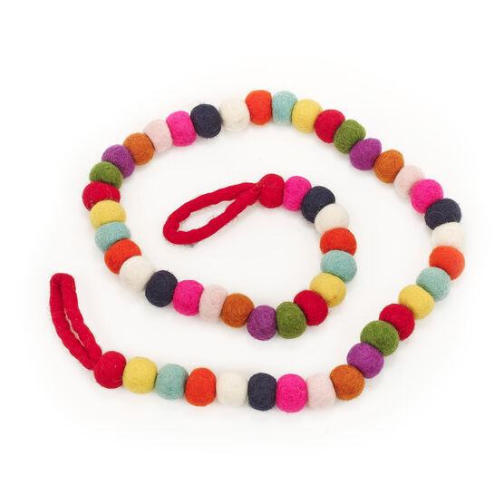 Handmade felt multi-coloured bubble garland