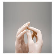 Miniature sculpture replica of two intertwined hands detail