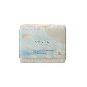 White clay soap with a card band featuring a detail from Auguste Rodin's Femme nue