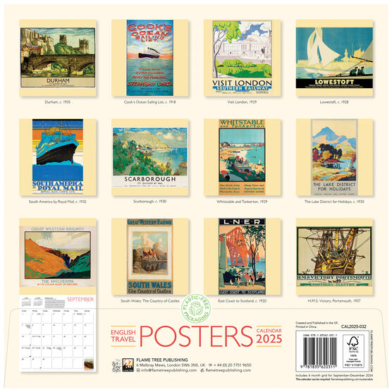 English Travel Posters 2025 wall calendar Calendars Tate Shop Tate