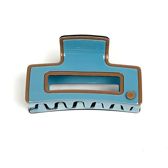 Blue & Grey medium rectangle hair claw