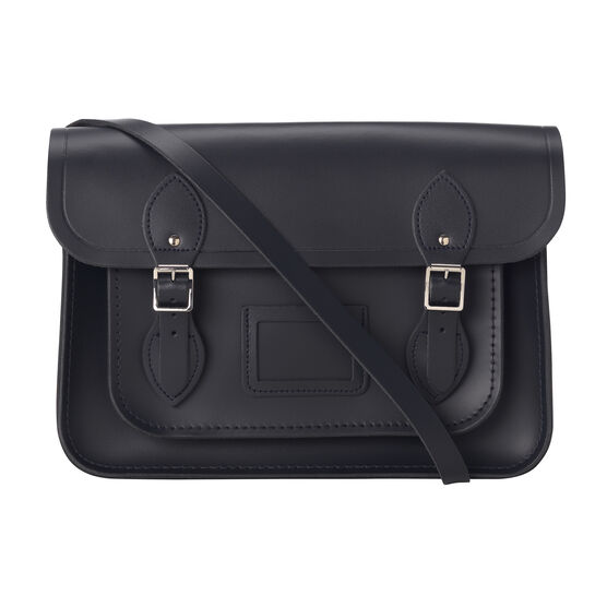 Navy leather Cambridge satchel