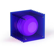 Lop small square blue lamp