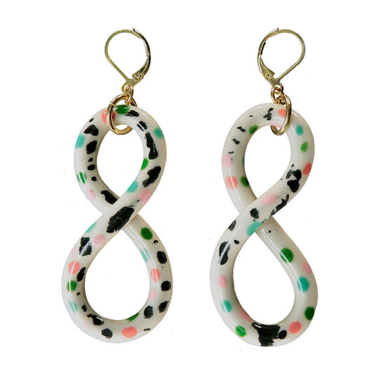 Ceramic twist Peony earrings