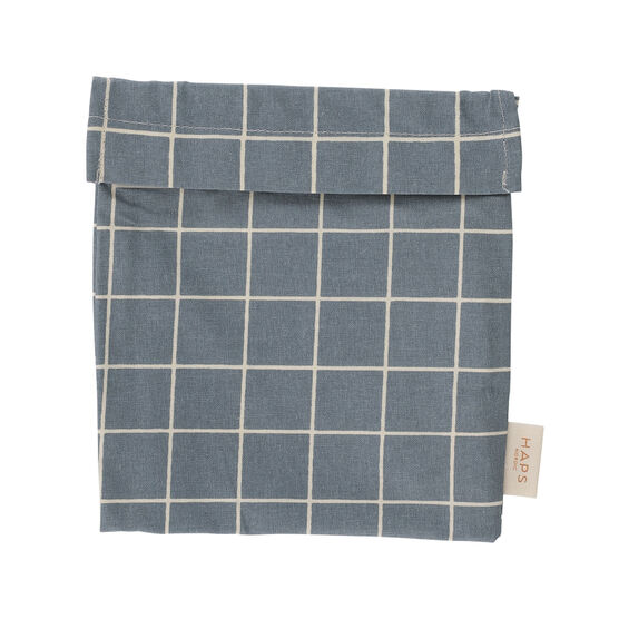 Gridded blue sandwich bag