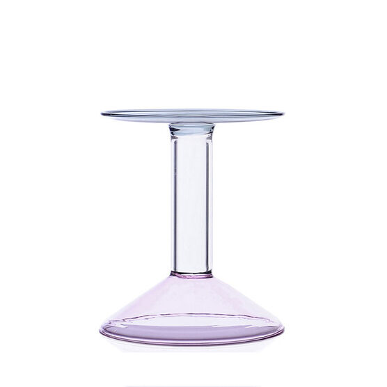 Glass candle holder pink