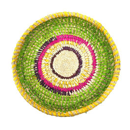 Trudy Nyurpaya Holland Smythe green and yellow Tjanpi basket