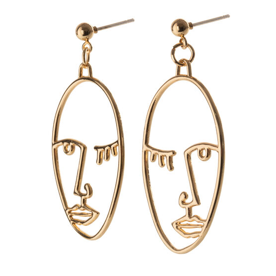 Wink face earrings