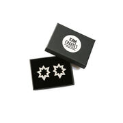 Silver glitter spark earrings