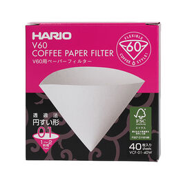 White V60 Size 01 coffee filter papers (40 pack)