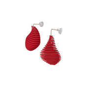 Red Helix 3D printed earrings