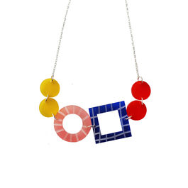 Multi-coloured shapes necklace
