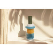Yellow and blue candle stack