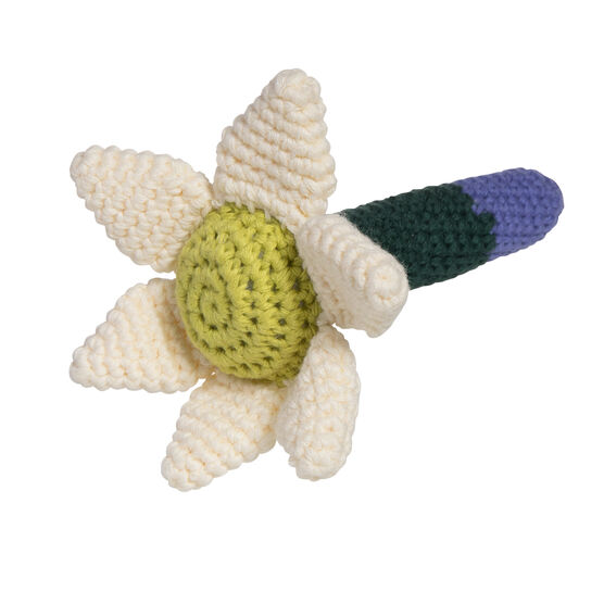 Flower crochet rattle