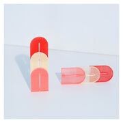 Pink U-shaped drop earrings