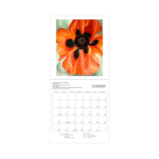 Georgia O'Keeffe 2025 mini wall calendar