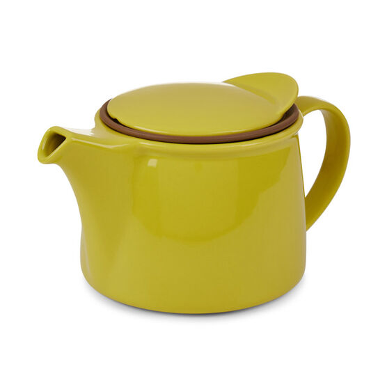 Kinto chartreuse porcelain brim teapot