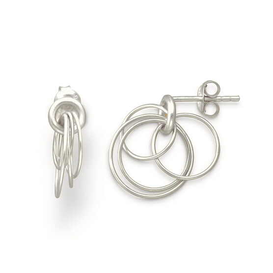 Cluster sterling silver stud earrings
