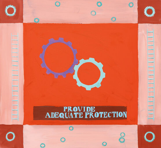 Lubaina Himid: Metal Handkerchief - Ladder/Cog