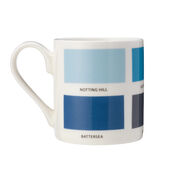 The Colours of London blue mug back