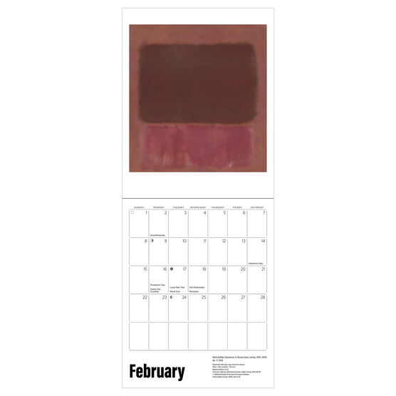 Mark Rothko 2026 mini wall calendar