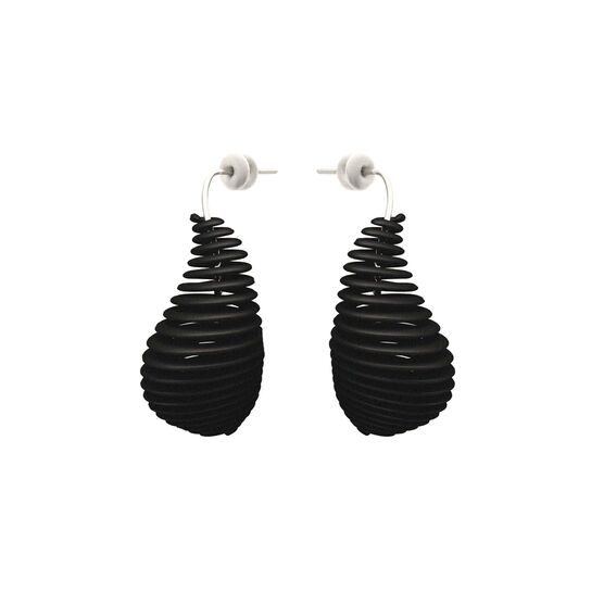 Black Helix 3D printed earrings