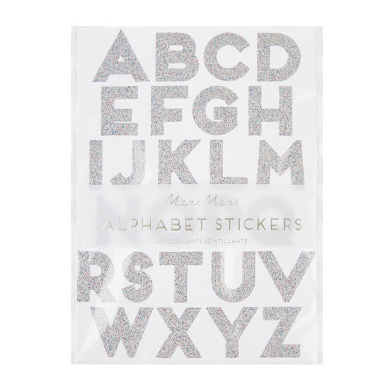 Large glitter alphabet stickers