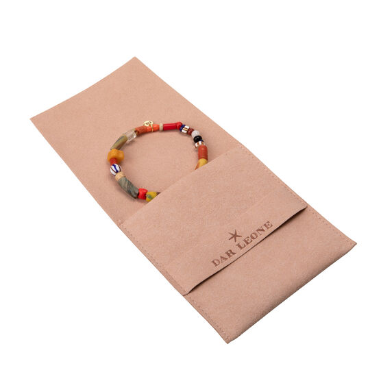Multicoloured glass beaded bracelet