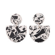 Black and white Crescent earrings