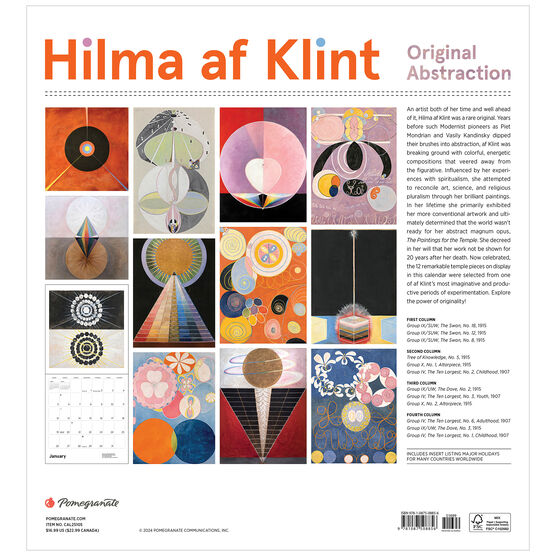 Hilma af Klint: Original Abstraction 2025 wall calendar | Calendars
