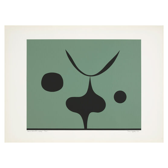 Paule V&eacute;zelay, Black Silhouettes on Grey, 1976 limited edition