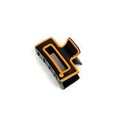 Black & orange small rectangle hair claw