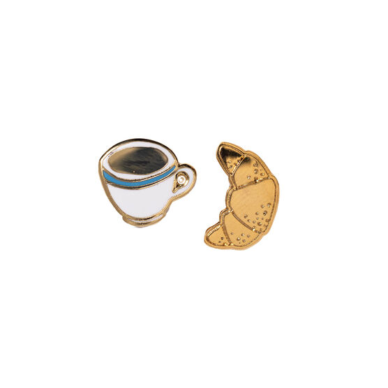 Coffee and Croissant stud earrings