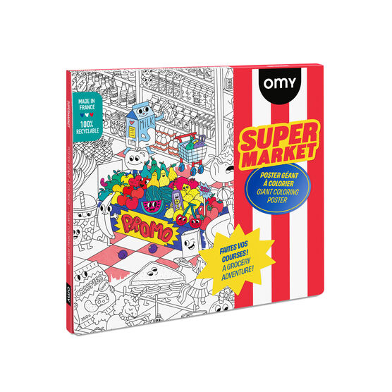 Supermarket giant colouring poster