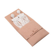 Kifungo long white tassel earrings