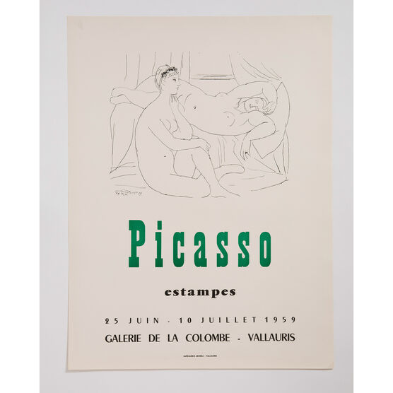Picasso Estampes Galerie de la Colombe 1959 rare vintage poster