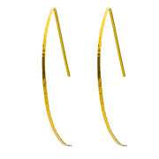 Gold hammered metal earrings in a crescent shape