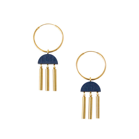 Dusk midnight blue hoop earrings